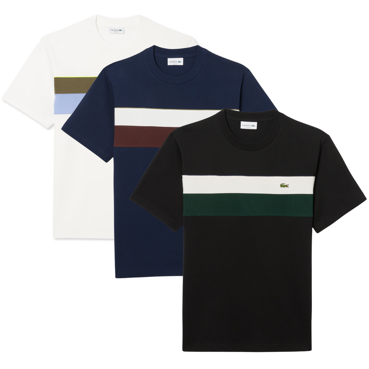 Men’s 3-Pack Cotton T-Shirts – Colour-Block Classic Fit