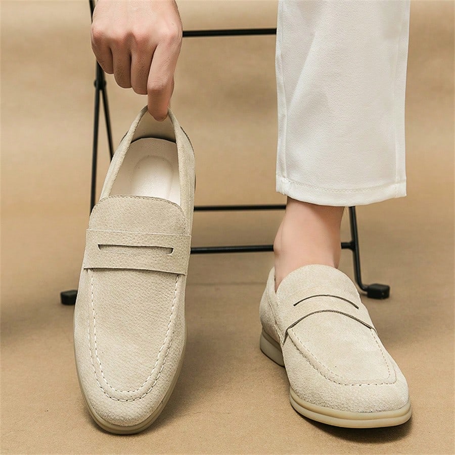 Mocassim Loafer de Camurça Masculino Master bege