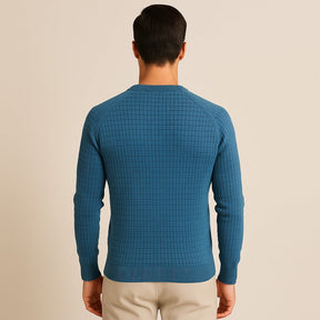 Sueter Masculino Pesson Nollan Texturizado Azul
